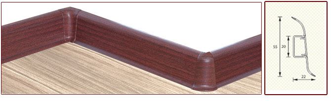 Плинтус "Идеал" пластиковый Комфорт Дуб (2500*22*55 мм) — купить в Уссурийске