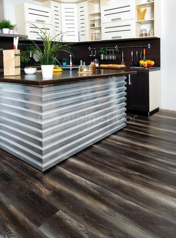 Кварцвиниловая плитка "Alpine Floor" Орех Темный  (1219*184*2мм) — купить в Уссурийске