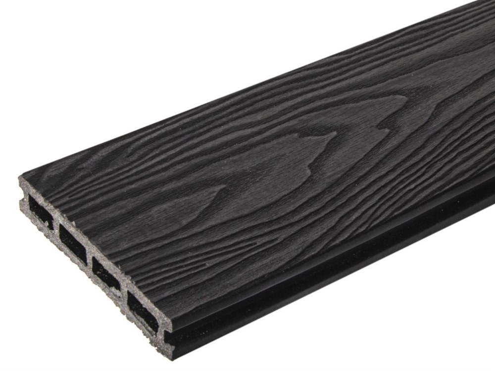 Террасная доска антрацит TalverWood 150*25мм 3D текстура дерева брашинг — купить в Уссурийске